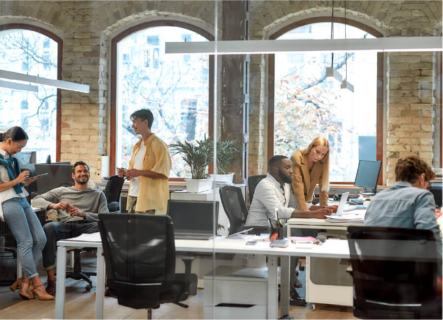 People working in newsroom People working in newsroom