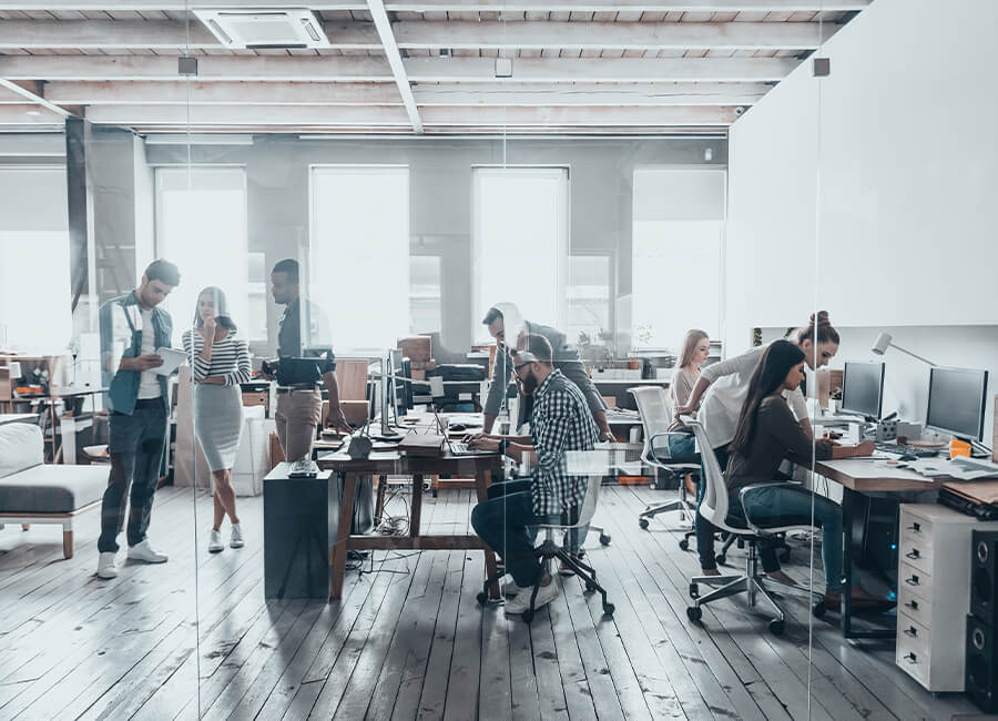 People Working in Modern Office