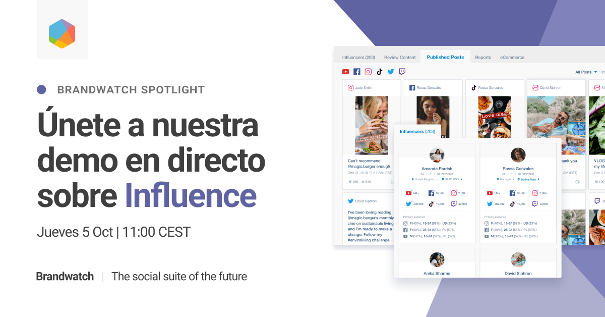 Brandwatch Spotlight: Influence - Potencia tu Estrategia de Marketing con Influencers Brandwatch Spotlight: Influence - Potencia tu Estrategia de Marketing con Influencers